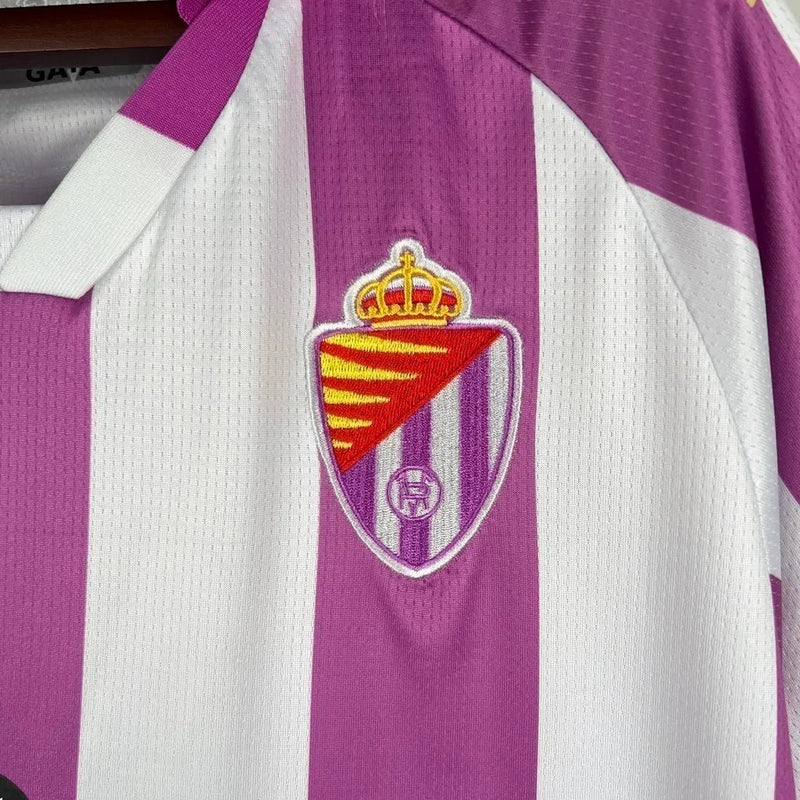 Camisa Real Valladolid I 23/24 - Torcedor Kappa Masculina - Branca com detalhes em roxo