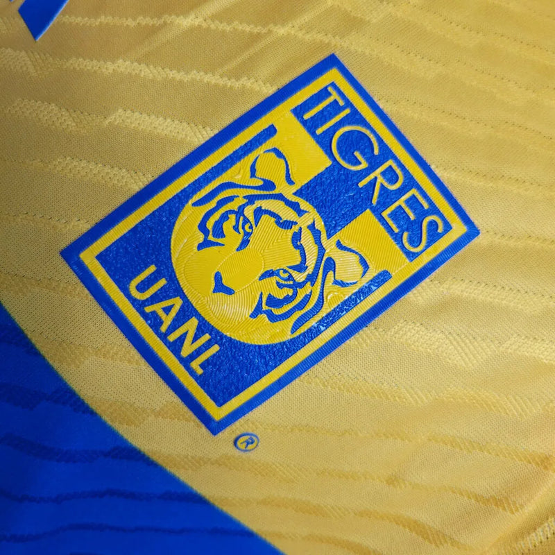 Camisa Tigres do México I 23/24 - Jogador Adidas Masculina - Amarelo com detalhes em azul