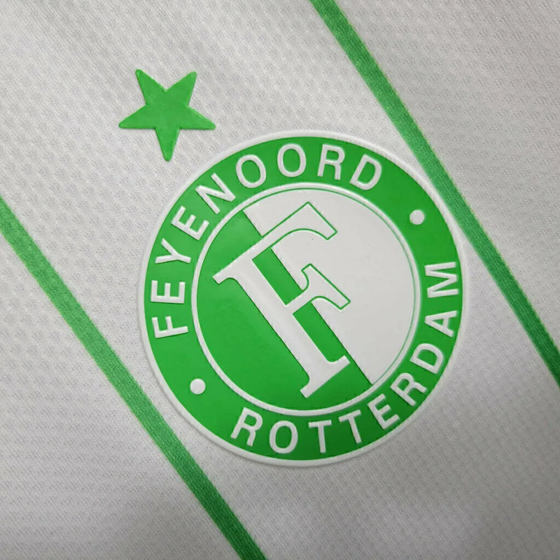 Camisa Feyenoord Rotterdam IIl 23/24 - Torcedor Castore Masculino - Branca com detalhes em verde