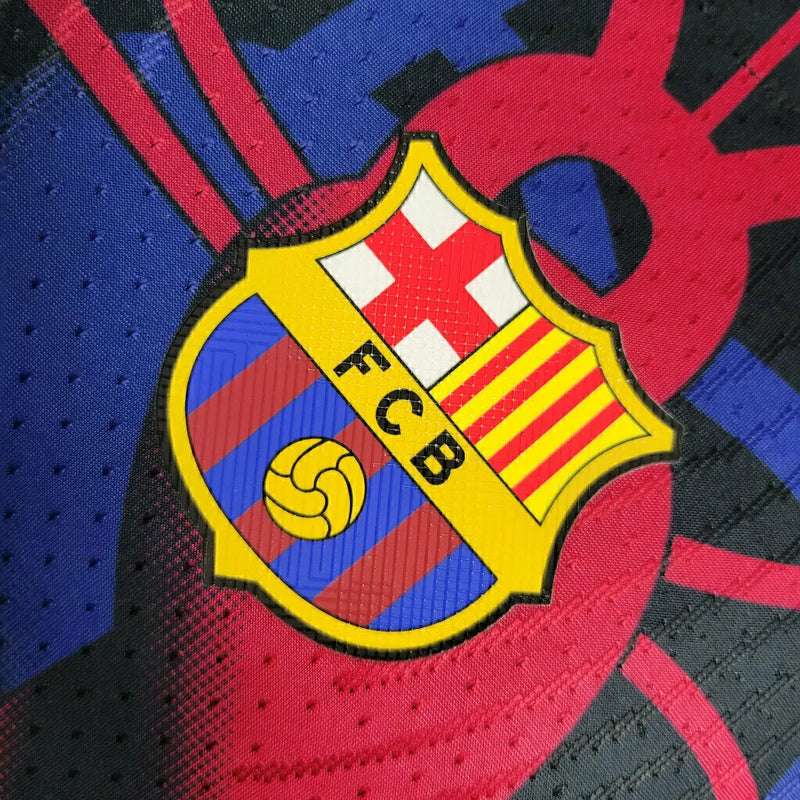 Camisa Barcelona Edição Especial 23/24 - Jogador Nike Masculina - Preta com detalhes azul e vermelho