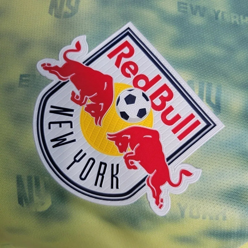 Camisa Red Bull New York Edição Especial New Cow Stadium 23/24 - Jogador Adidas Masculina - Amarela com detalhes em azul e vermelho