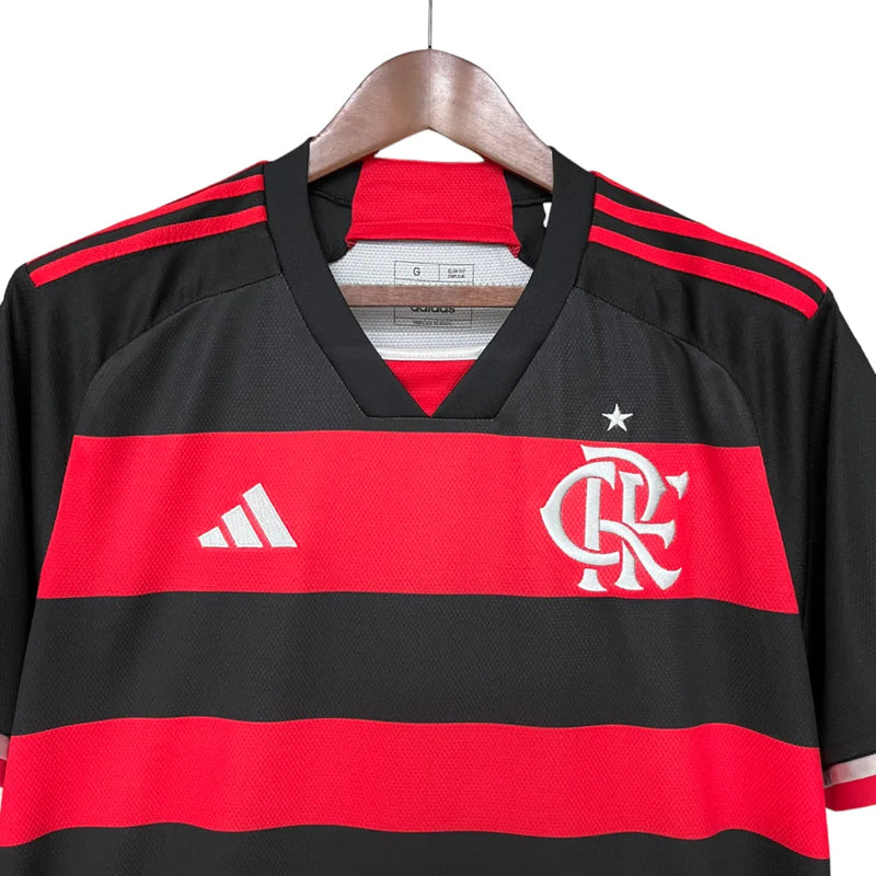 Camisa Flamengo I 24/25 - Torcedor Adidas Masculina - Preta e vermelha