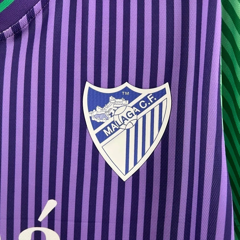 Camisa Málaga II 23/24 - Torcedor Hummel Masculina - Verde e roxo com detalhes em azul