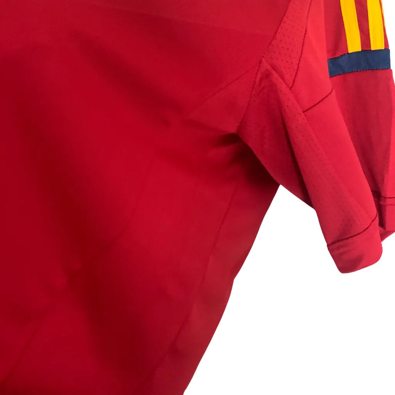 Camisa Retrô Seleção da Espanha I 2012 - Adidas Masculina - Vermelha com detalhes em amarelo