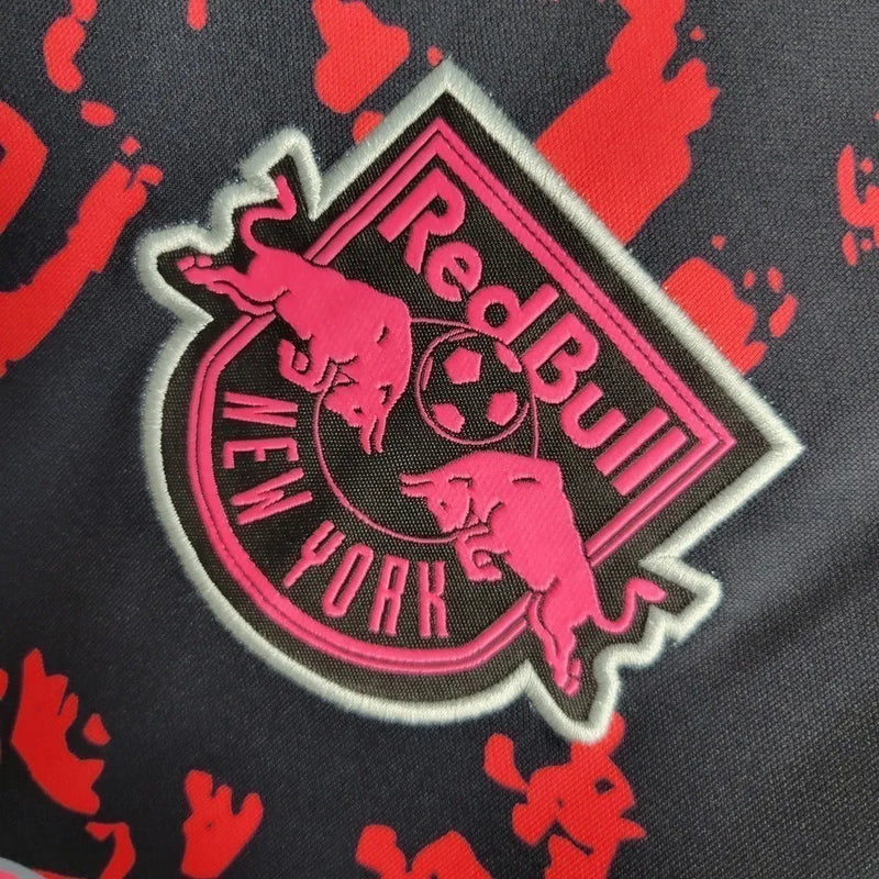 Camisa Red Bull New York III 23/24 - Torcedor Adidas Masculina - Preta com detalhes em vermelho e rosa