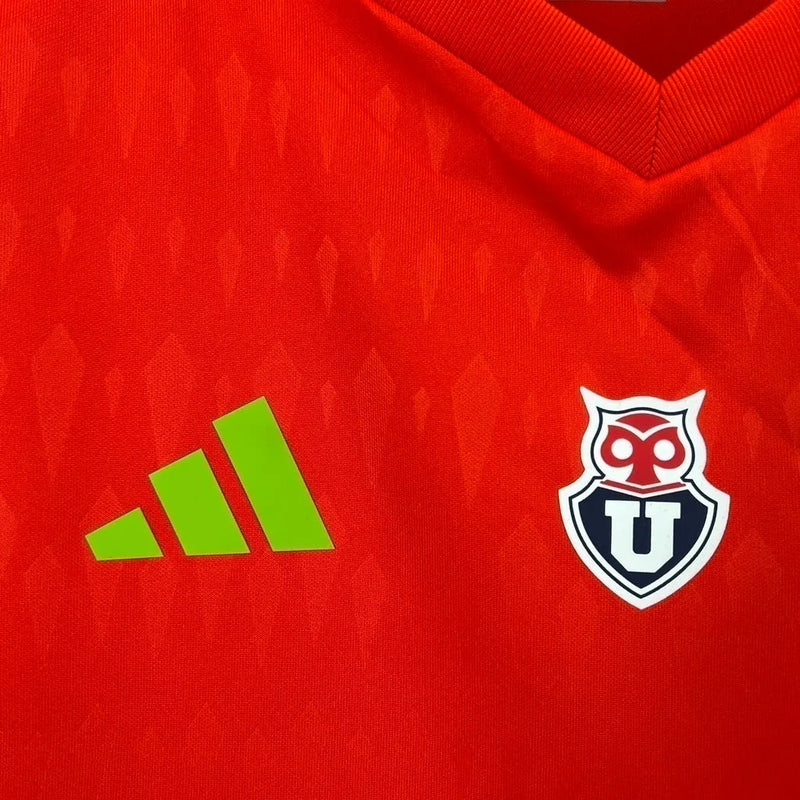 Camisa Universidad do Chile Goleiro I 23/24 - Torcedor Adidas Masculina - Vermelha com detalhes em verde