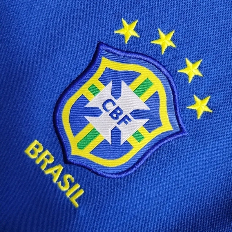 Camisa Seleção Brasileira Retrô II 1997 Nike Torcedor Masculina - Azul com detalhes em branco