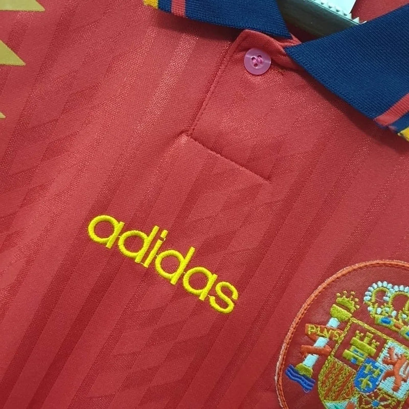 Camisa Retrô Seleção da Espanha I 1994 - Adidas Masculina - Vermelha