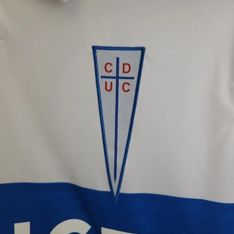 Camisa Universidad Católica II 23/24 - Torcedor Under Armour Masculina - Branca com detalhes em azul e vermelho