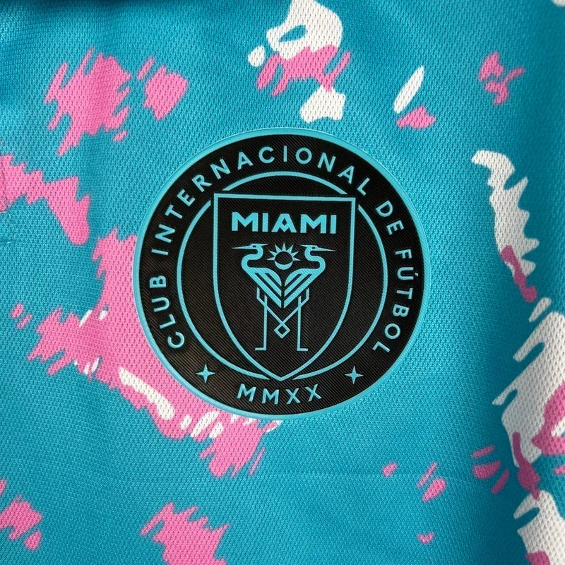 Camisa Inter Miami 23/24 - Torcedor Adidas Feminina - Azul com detalhes em branco e rosa