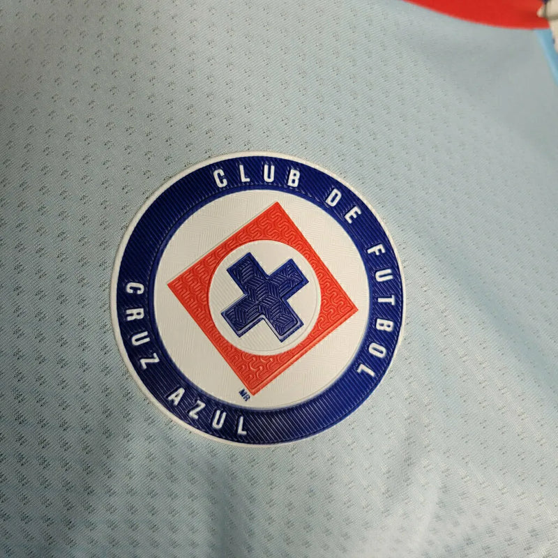 Camisa Cruz Azul do México II 23/24 - Jogador Pirma Masculina - Azul com detalhes em vermelho