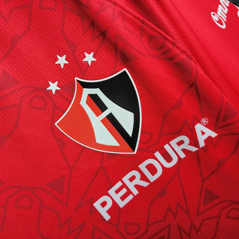 Camisa Atlas do México II 23/24 - Torcedor Surtek Masculina - Vermelha com detalhes em preto e branco