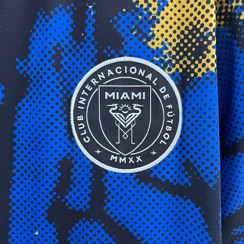 Camisa Inter Miami Treino 23/24 - Torcedor Adidas Masculina - Azul com detalhes em preto e amarelo