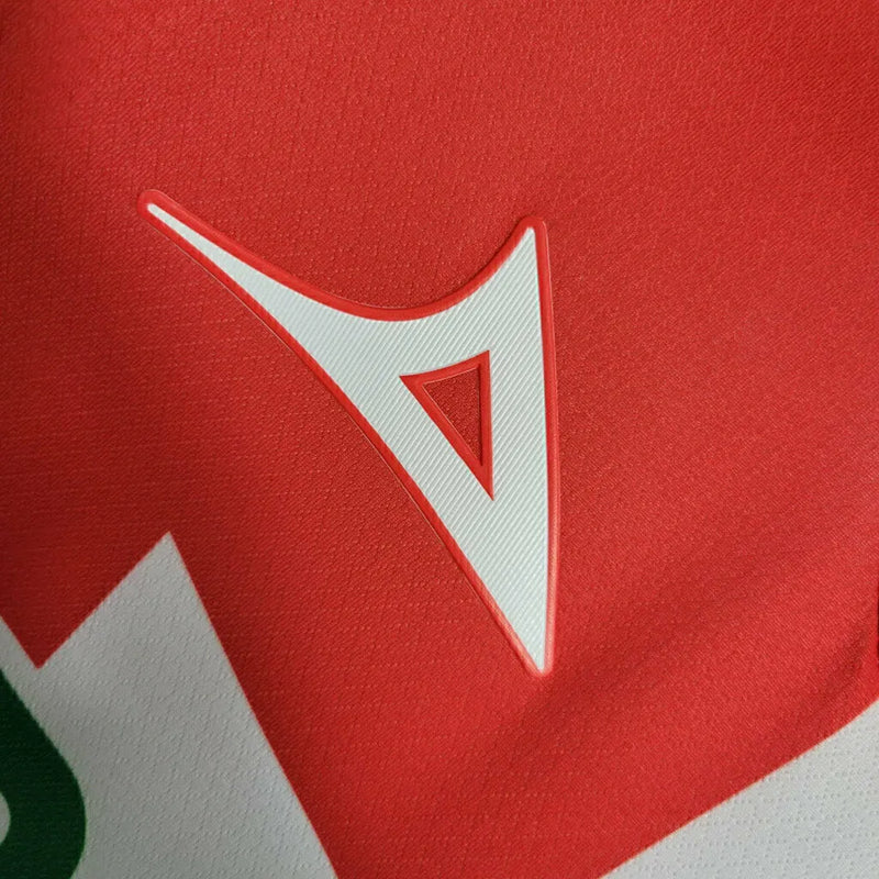 Camisa Necaxa do México I 23/24 - Torcedor Pirma Masculina - Branco com detalhes em vermelho