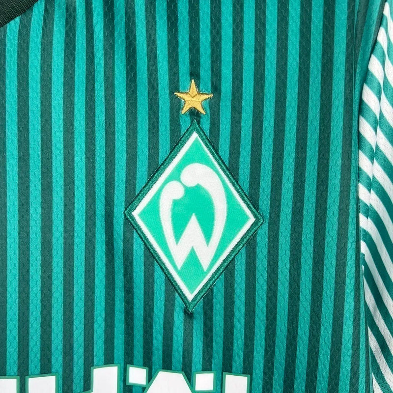 Camisa Werder Bremen I 23/24 - Torcedor Hummel Masculina - Branca e verde com detalhes em preto