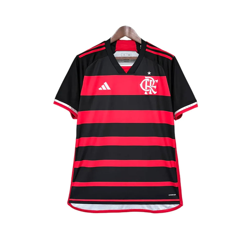 Camisa Flamengo I 24/25 - Torcedor Adidas Masculina - Preta e vermelha