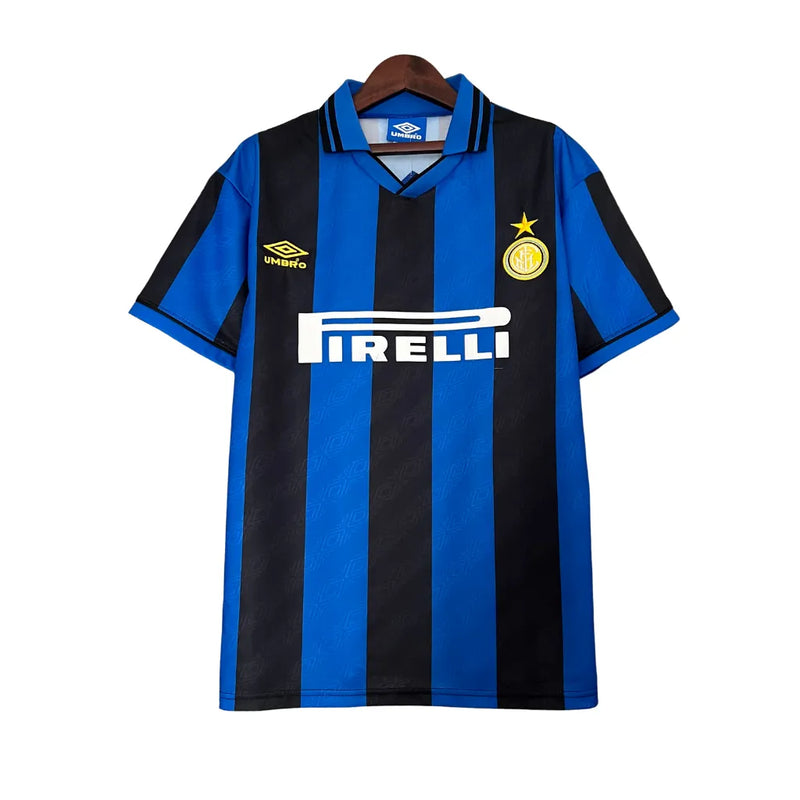 Camisa Retrô Inter de Milão I 1995/1996 - Masculina Umbro - Azul e preta