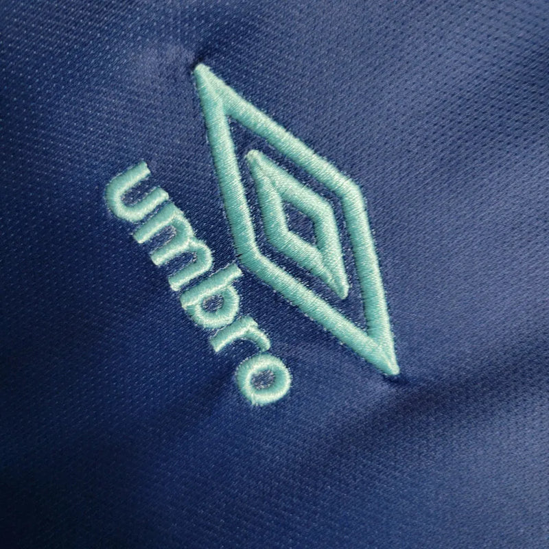 Camisa West Ham III 23/24 - Torcedor Umbro Masculina - Azul com detalhes em Verde