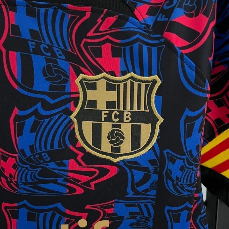 Camisa Barcelona Edição Especial 23/24 - Torcedor Nike Masculina - Preta com detalhes em azul e grená