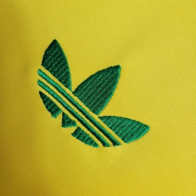 Camisa Seleção Brasileira I Retrô 1979 Adidas Torcedor Masculina - Amarelo com detalhes em verde