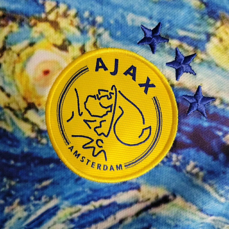 Camisa Ajax Edição Especial 23/24 - Torcedor Adidas Masculina - detalhes em azul amarelo e dourado