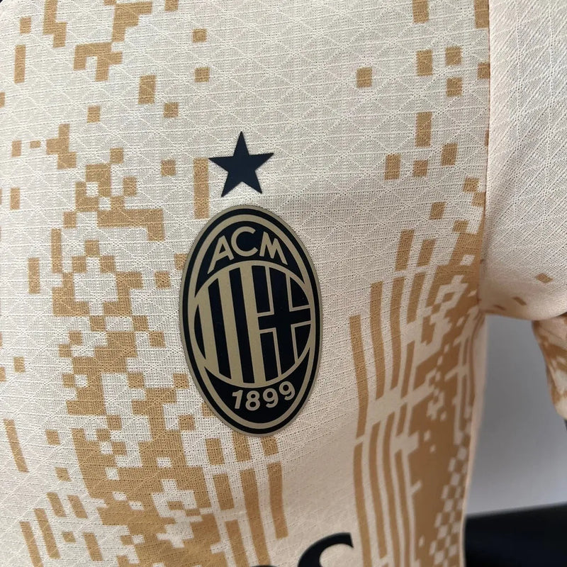 Camisa AC Milan Edição Especial 23/24 - Jogador Puma Masculina - Bege com detalhes em preto