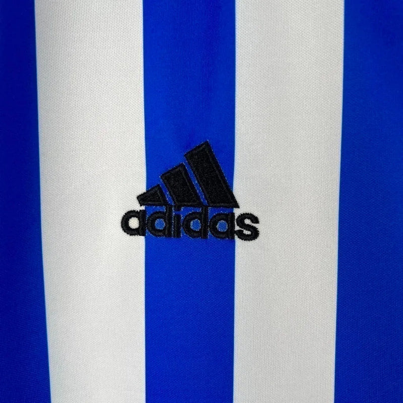 Camisa Huelva I 23/24 - Torcedor Adidas Masculina - Branca e azul com detalhes em preto