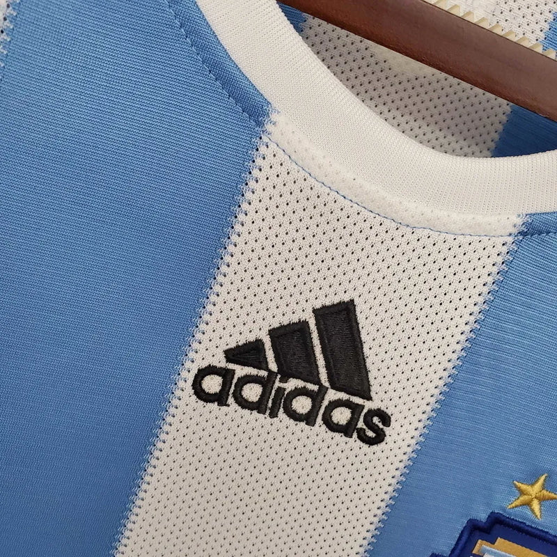 Camisa Retrô Seleção da Argentina I 2010 - Masculina Adidas - Azul e branca