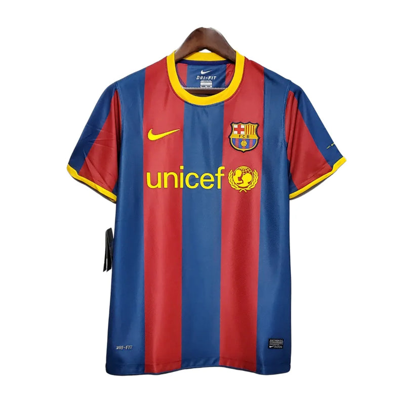 Camisa Barcelona Retrô Home 10/11 Torcedor Nike Masculina - Azul e Vermelho