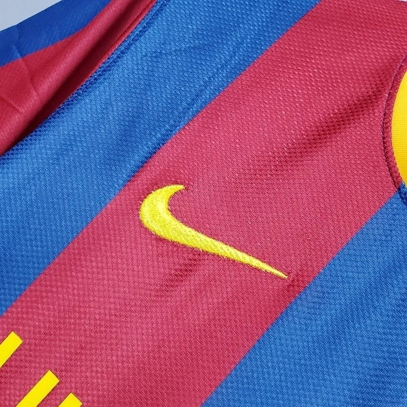 Camisa Barcelona Retrô Home 10/11 Torcedor Nike Masculina - Azul e Vermelho