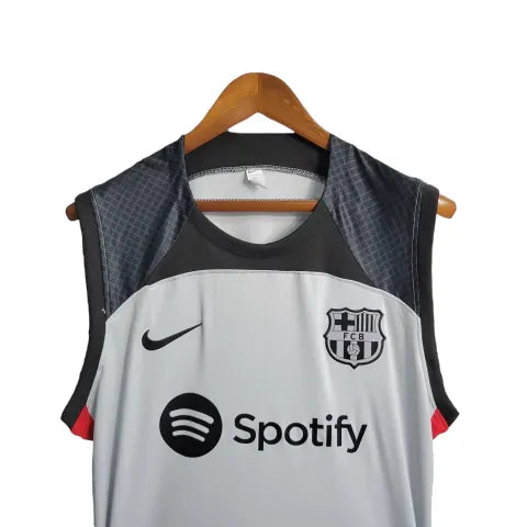 Camisa Barcelona Treino 23/24 - Regata - Torcedor Nike Masculina - Cinza