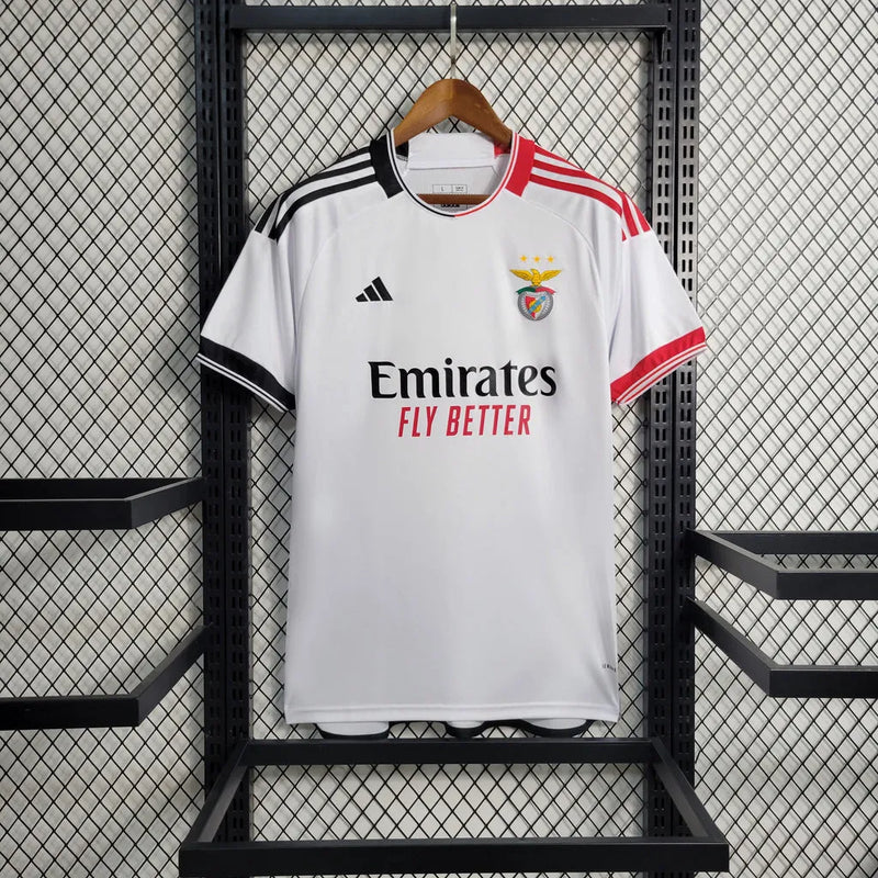 Camisa Benfica II 23/24 - Torcedor Adidas Masculina - Branca com detalhes em vermelho e azul