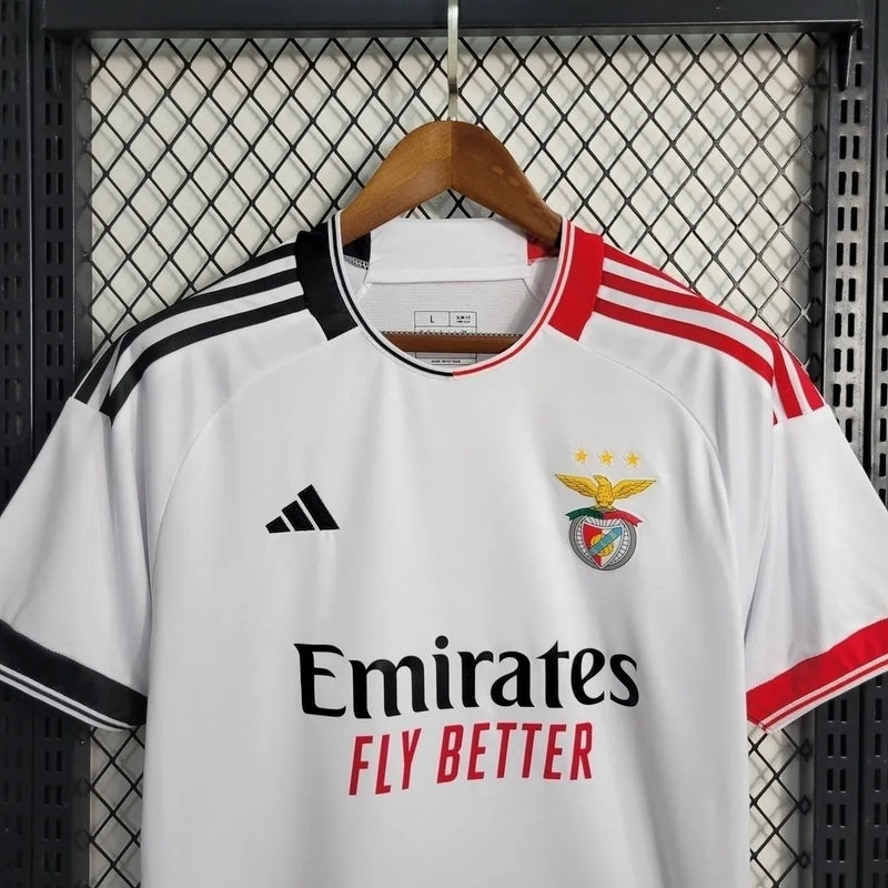 Camisa Benfica II 23/24 - Torcedor Adidas Masculina - Branca com detalhes em vermelho e azul