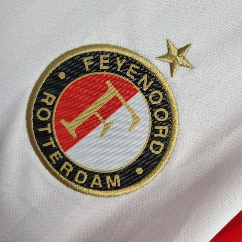 Camisa Feyenoord Home 23/24 - Torcedor Castore Masculina - Branco e Vermelho