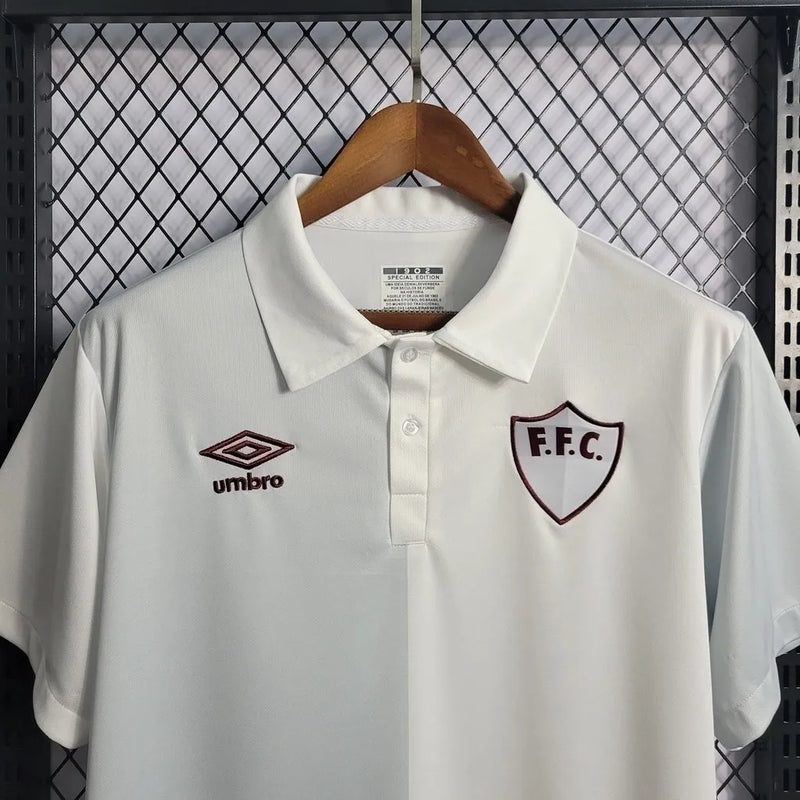 Camisa Fluminense 120 anos Torcedor Umbro Masculina - Branca e Cinza