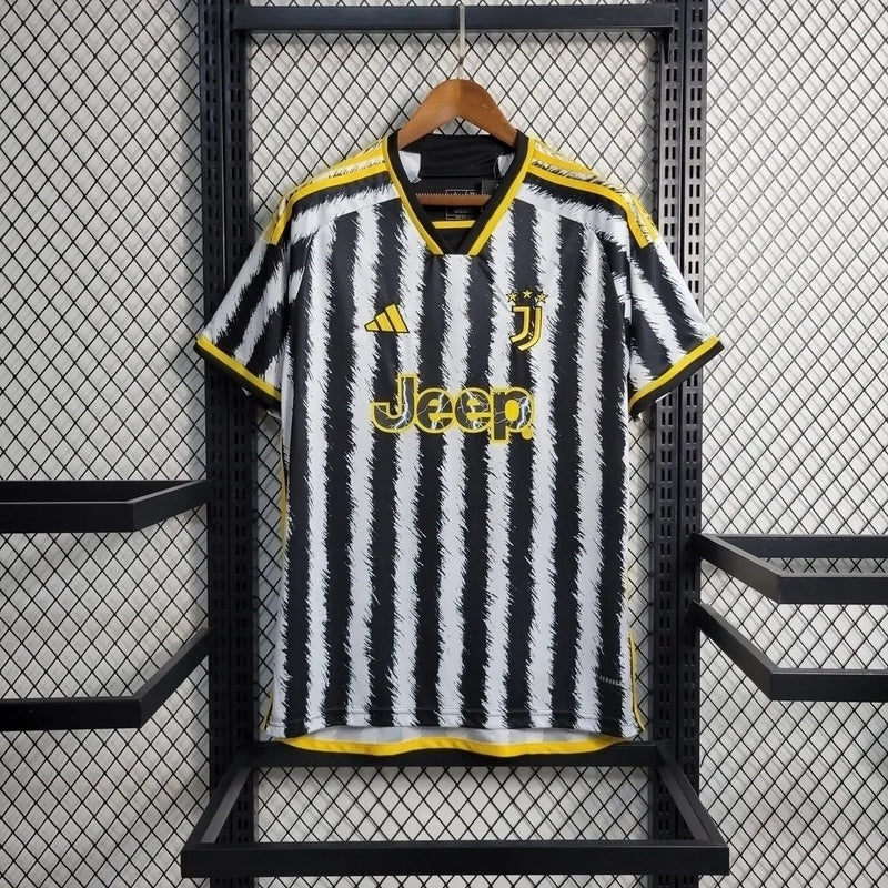 Camisa Juventus I 23/24 - Torcedor Adidas Masculina - Preto e branca