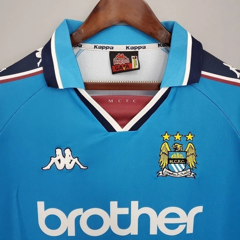 Camisa Manchester City Home Retrô 97/99 Torcedor Masculina - Azul