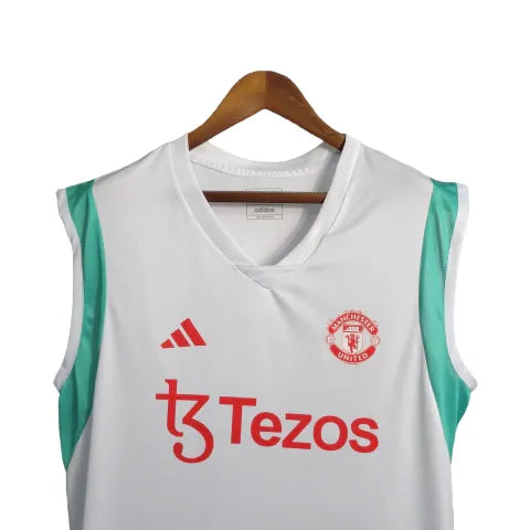 Camisa Regata Manchester United 23/24 - Torcedor Adidas Masculina - Branca