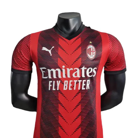 Camisa AC Milan I 23/24 - Jogador Puma Masculina - Vermelha e preta