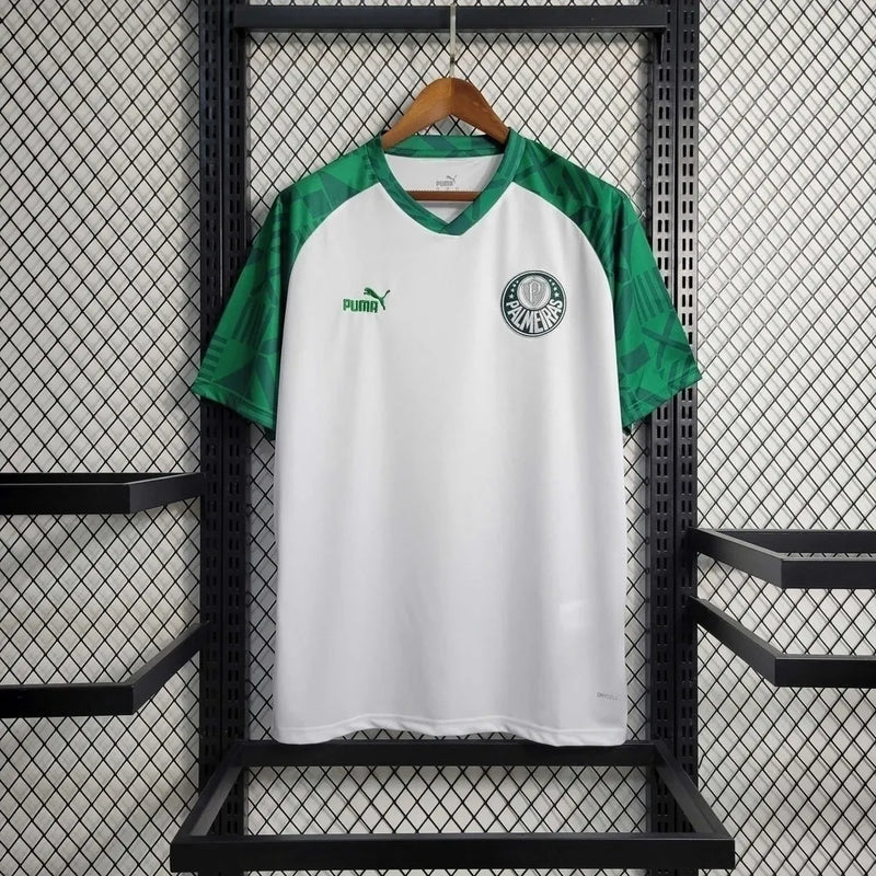 Camisa Palmeiras Treino 23/24 - Torcedor Puma Masculina - Branca com detalhes em verde