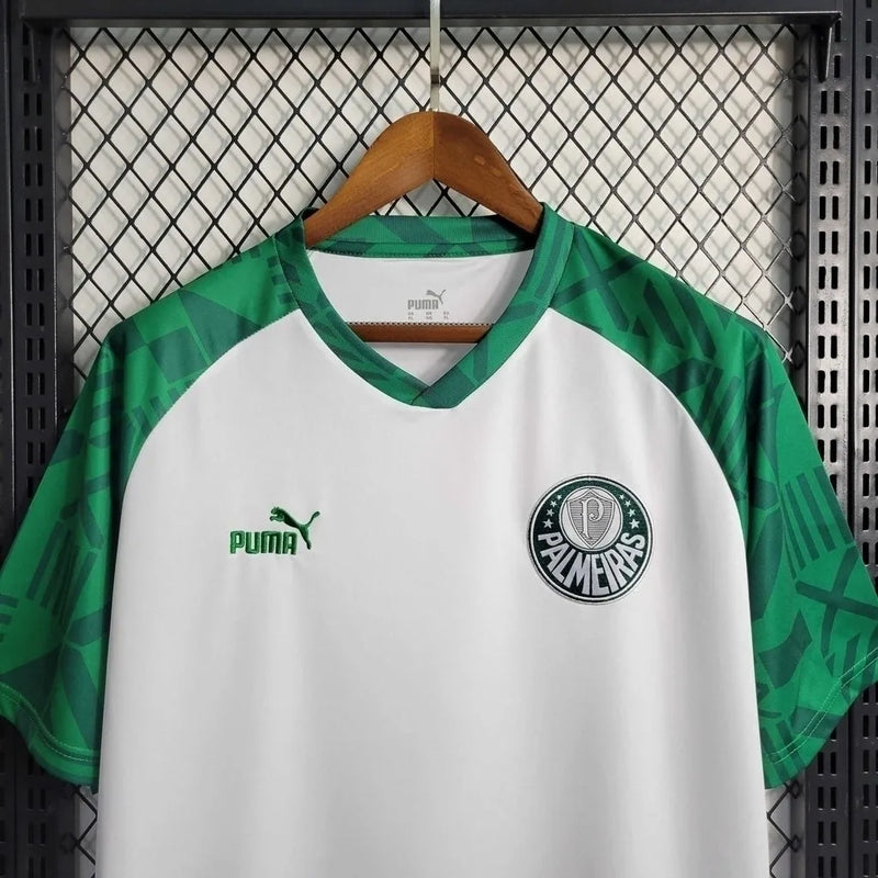 Camisa Palmeiras Treino 23/24 - Torcedor Puma Masculina - Branca com detalhes em verde