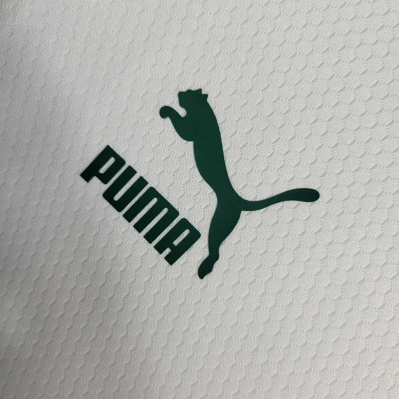 Camisa Palmeiras Treino 23/24 - Torcedor Puma Masculina - Branca com detalhes em vermelho e verde