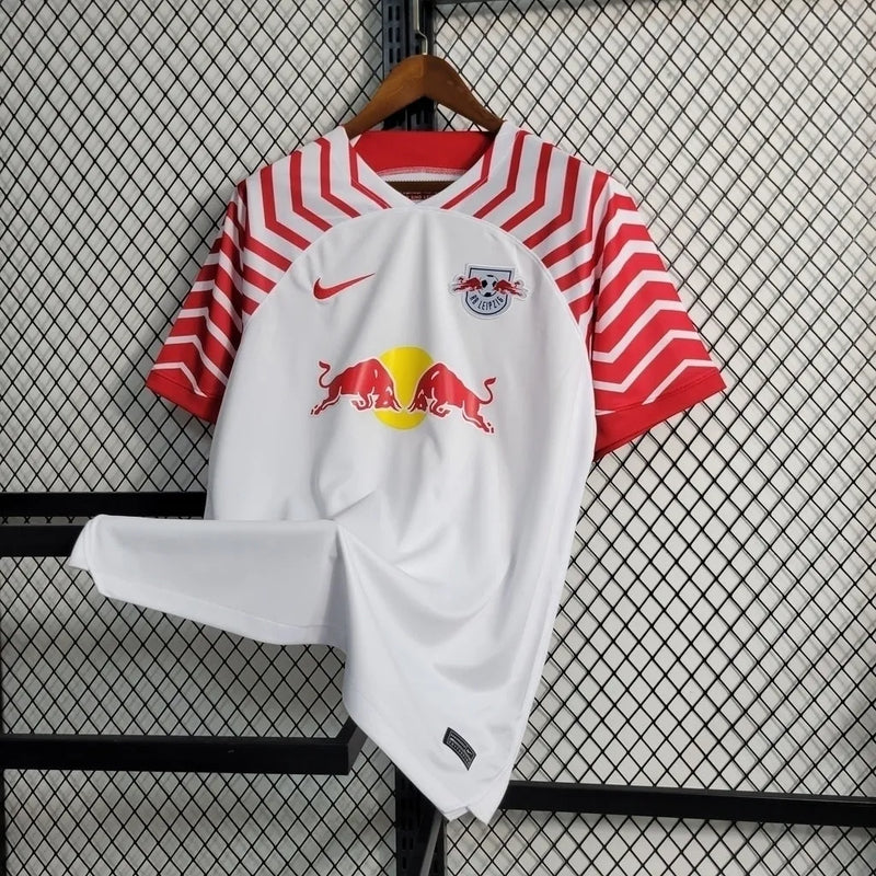 Camisa Red Bull Leipzig I 23/24 - Torcedor Nike Masculina - Branca com detalhes em vermelho