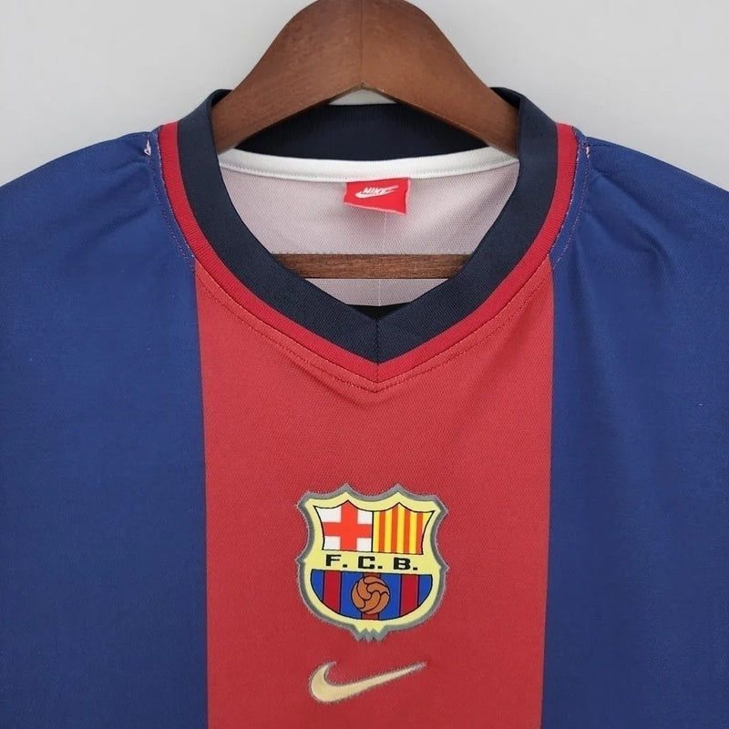 Camisa Retrô Barcelona Home 98/99 Torcedor Nike Masculina - Azul e Grená