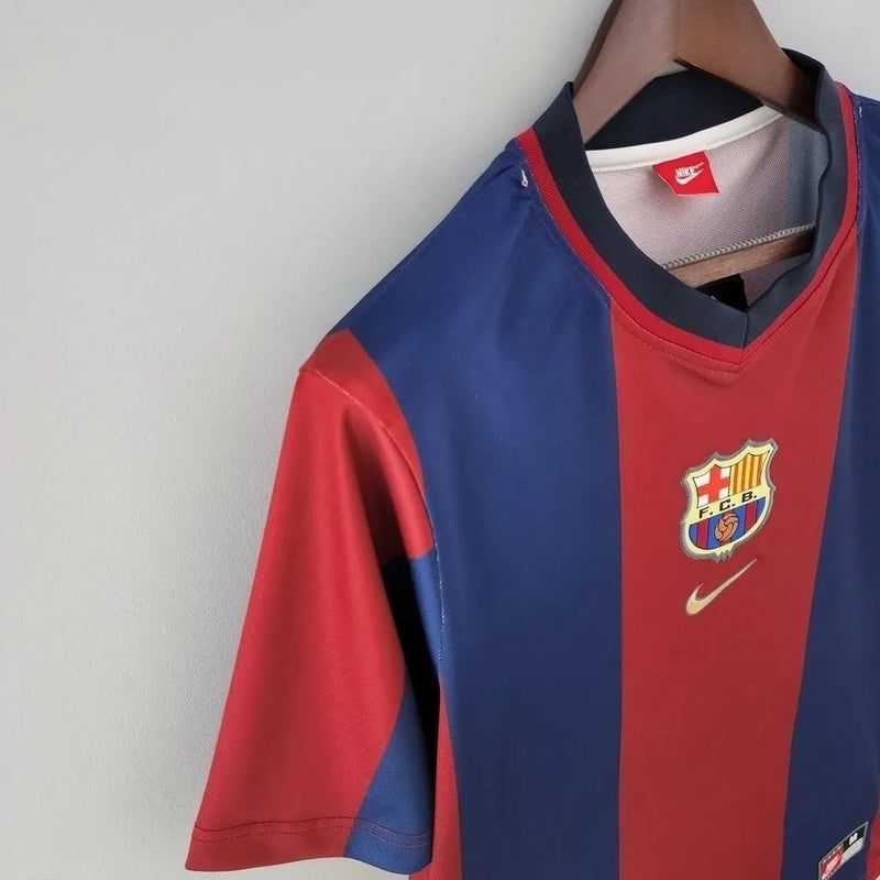 Camisa Retrô Barcelona Home 98/99 Torcedor Nike Masculina - Azul e Grená