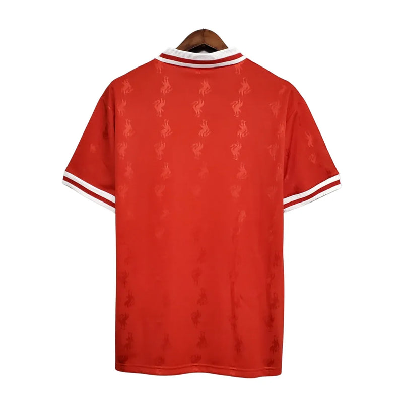 Camisa Retrô Liverpool I 1996/1997 - Torcedor Reebok Masculina - Vermelha com detalhes em branco