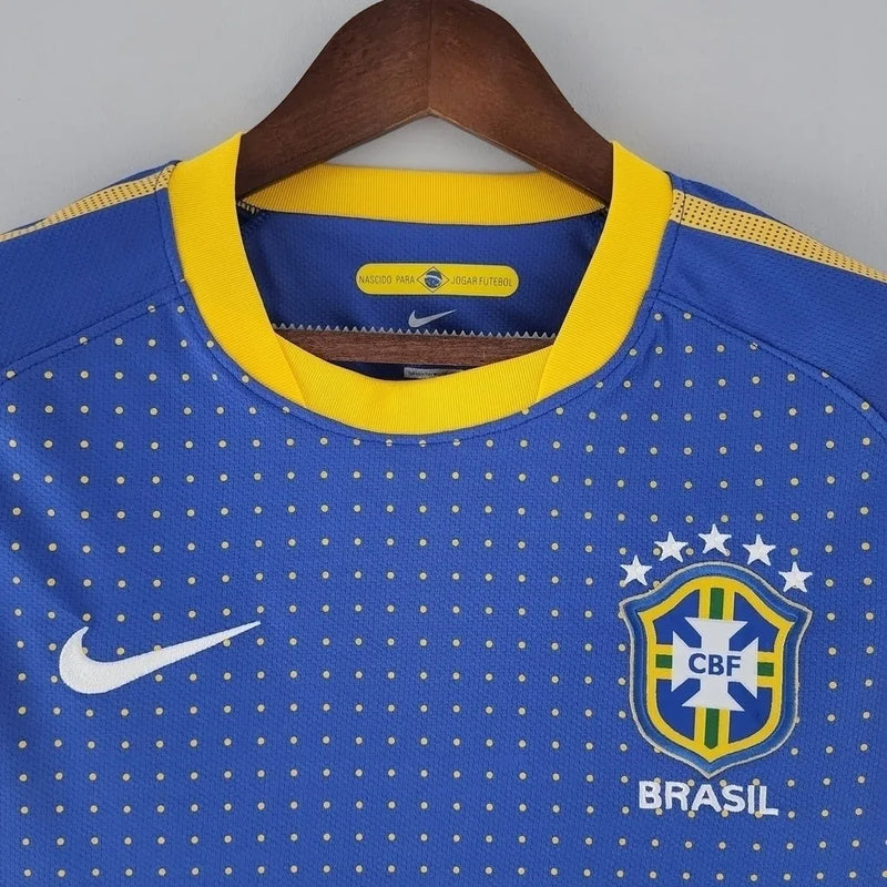 Camisa Retrô 2010 Seleção Brasileira II Nike Masculina - Azul e Amarelo