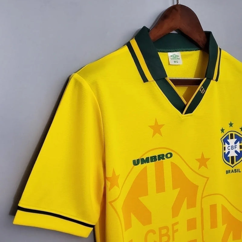 Camisa Retrô 94/95 Seleção Brasileira I Umbro Masculina - Amarela