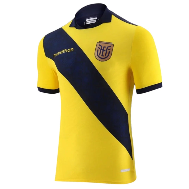 Camisa Equador I 24/25 Copa América - Torcedor Marathon Masculina - Amarela com detalhes em preto