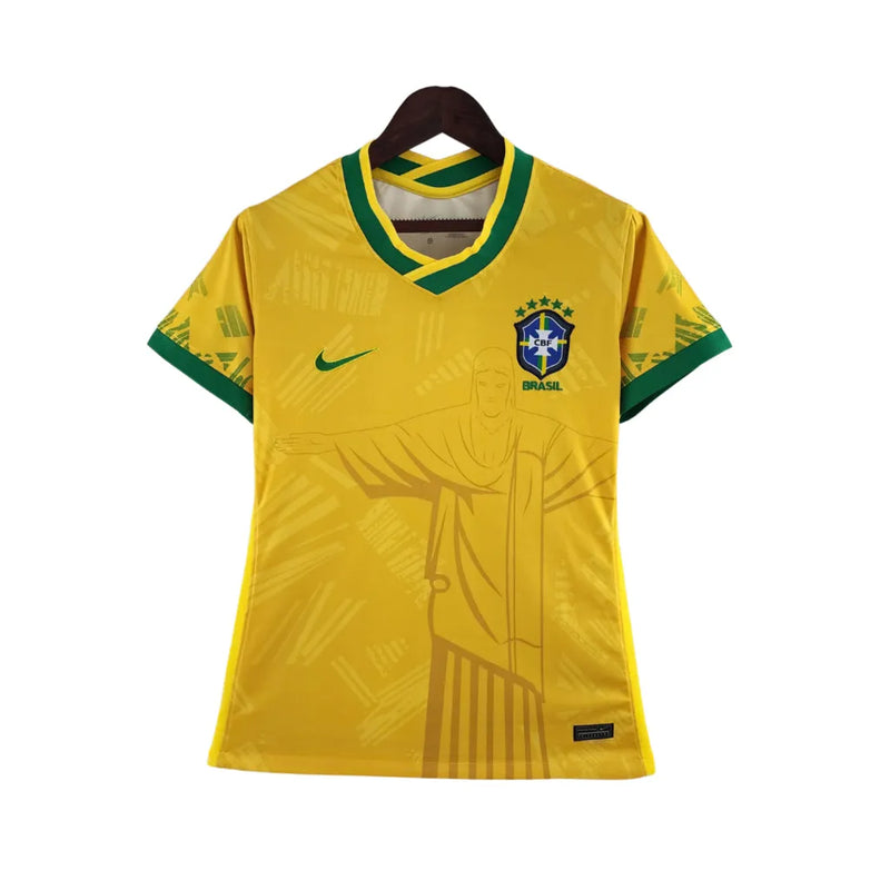 Camisa Seleção Brasileira Edição Especial Cristo Redentor Torcedor Nike Feminina - Amarela